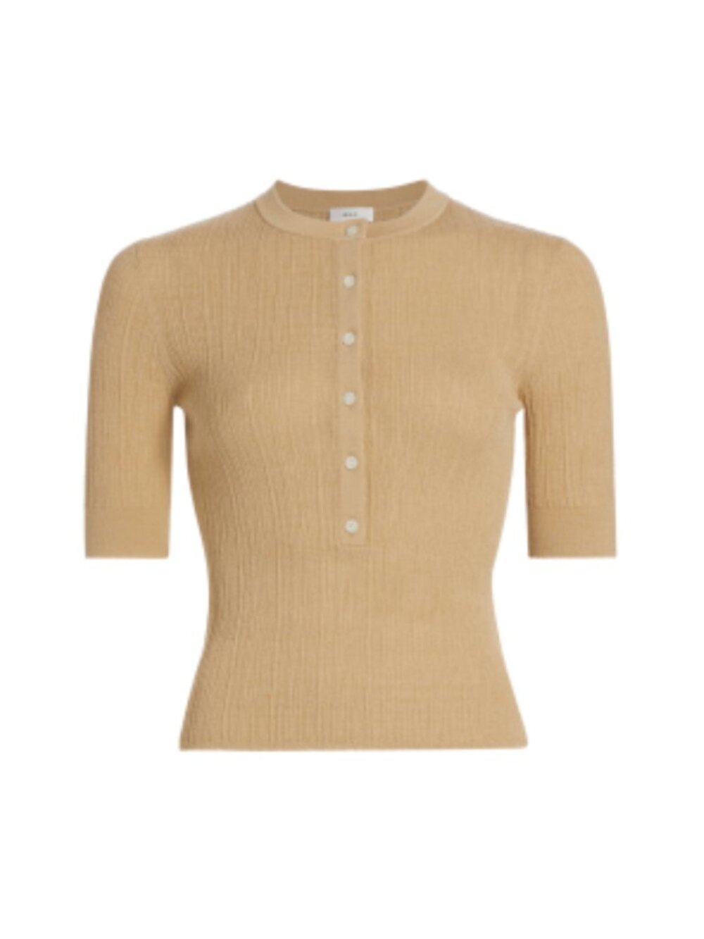 A.L.C Fisher Fine Cotton Knit Top - Tan, size S